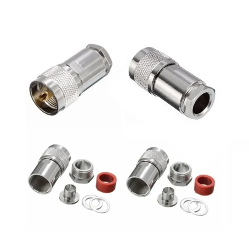 5pcs  All copper SL16 male UHF plug assembly with five piece set PL259 to 7D-FB RG213 LMR400RG8X