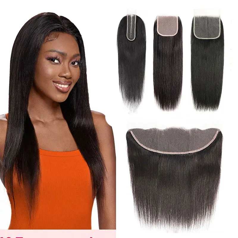 

Straight Human Hair Closure PrePlucked Natural HairLine 2x6 4x4 5x5 Lace Closure Transparent 13x4 13x6 Lace Frontal Closure