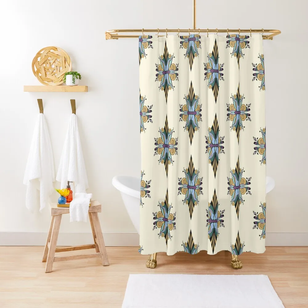 

Art Nouveau Floral Shower Curtain For Bathrooms Waterproof Shower Curtain