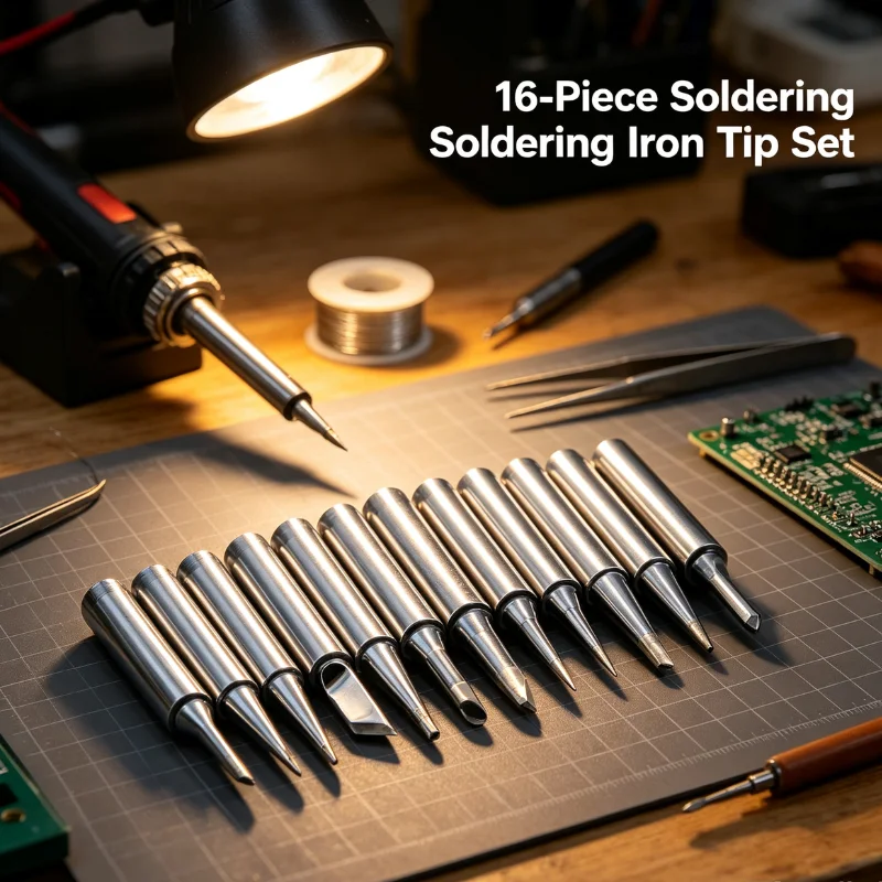 Complete 16in1 Lead-Free Solder Tip Set 900M-T Series Premium Iron Casing Compatible with Hakko 936 Most 900M Stations