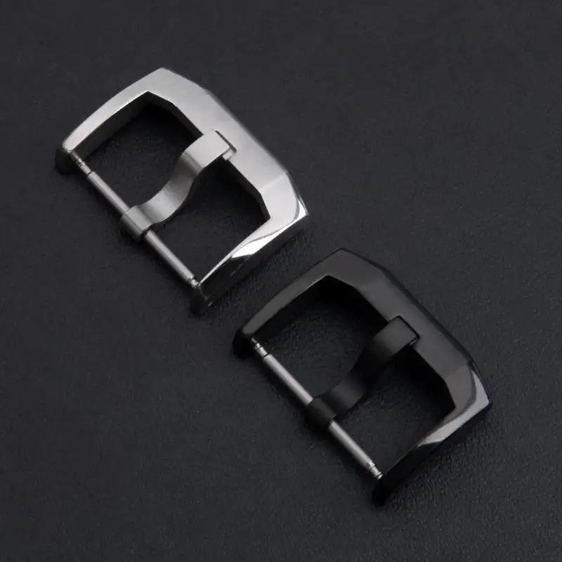 

PCAVO 20mm Stainless Steel Pin Buckle Black Silver Quality Watch Clasp Fit For TAG Strap For Heuer watchband Wristband