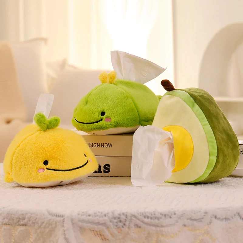 Fruit Creative Fabric Tissue For Home Bedroom Car Interior Tissue Box Watermelon And Avocado