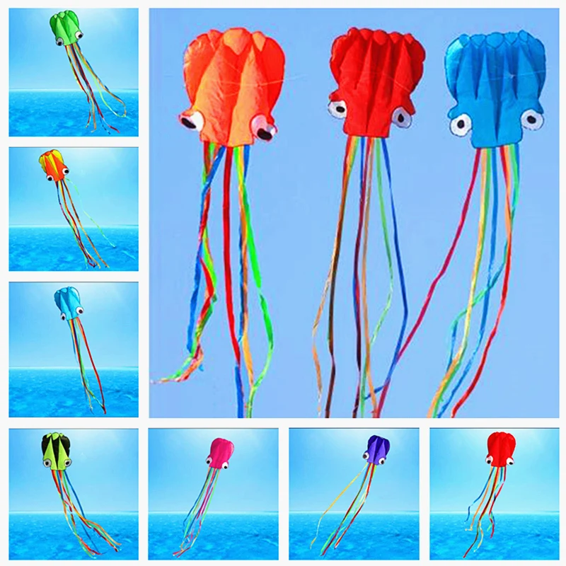 free shipping octopus kite flying large kites for children kites string line outdoor toys for kids paraglider voar pipe cerf fun