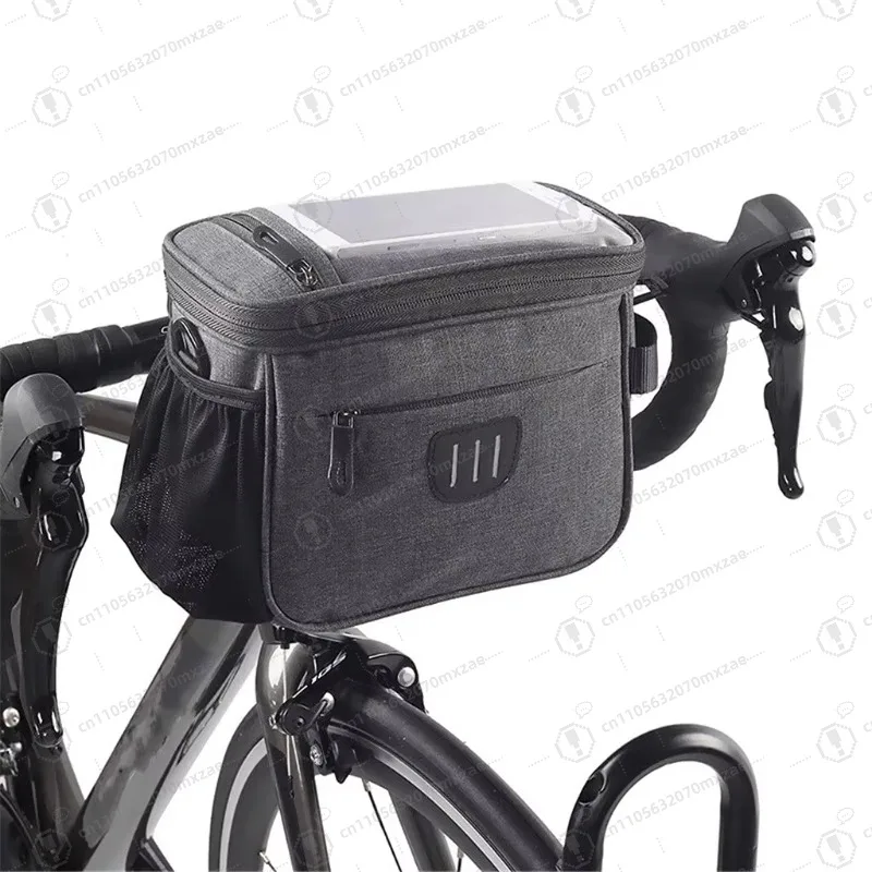 5L Bike Handlebar Bag Scooter Storage Bag with Shoulder Strap Waterproof Front Bike Bag for Highway MTB