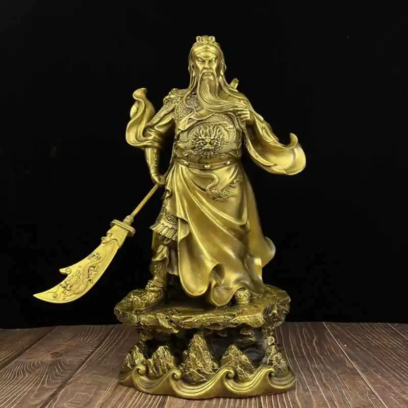 

Standing Guan Gong Large Brass Decoration Lobby Home Furnishings The Lost Bladesman Copper Statue Company Front Desk One Piece D