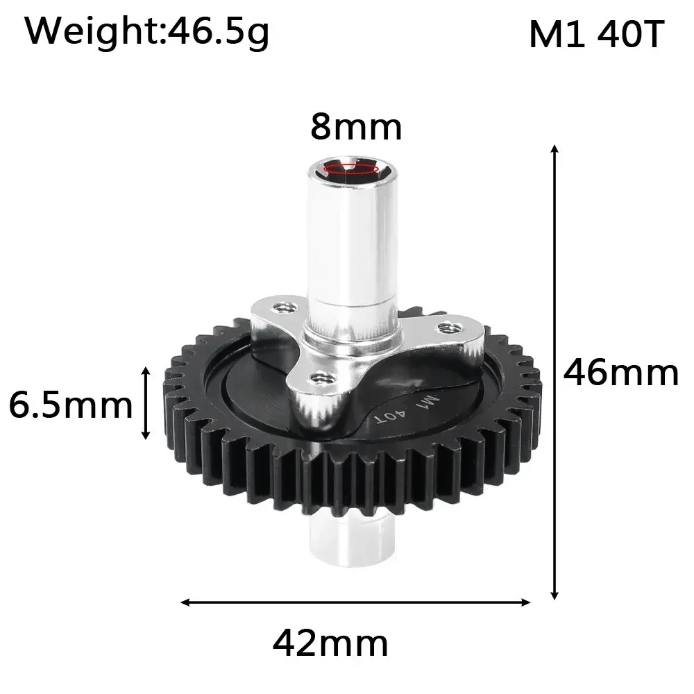 Engrenagem de embreagem deslizante 40T M1 para Arrma 1/10 Infraction Mega 4x4 RC Car Upgrade Parts Acessórios