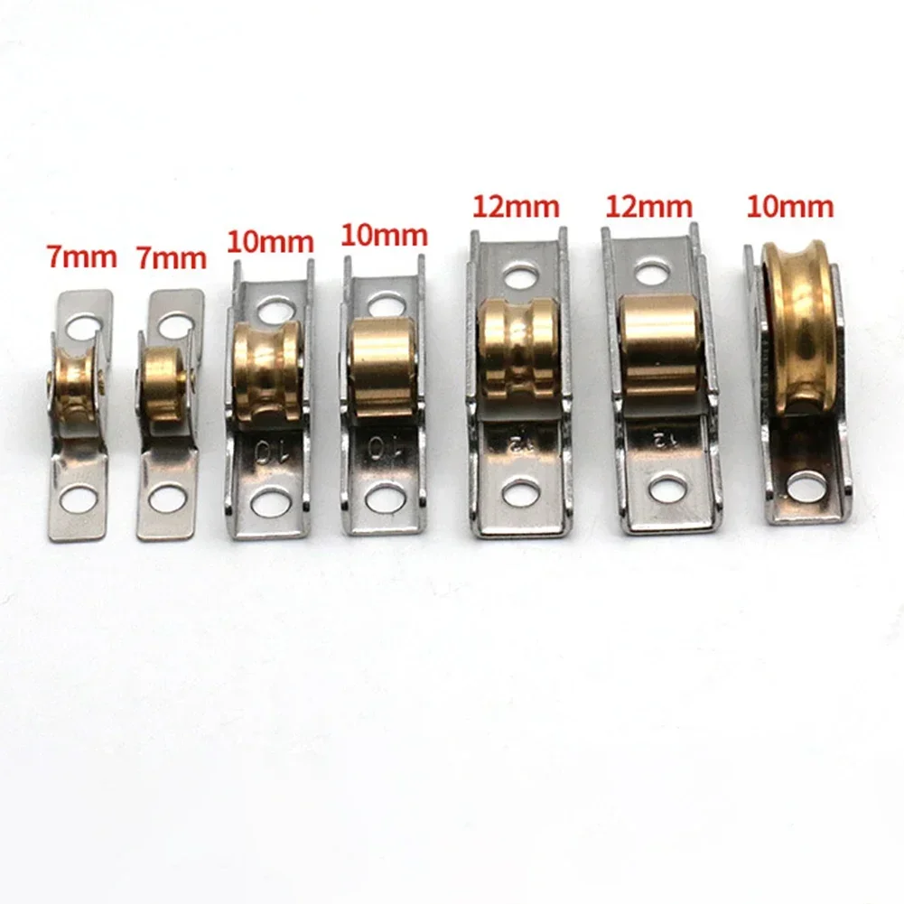 1 Pcs 7-12mm Stainless Steel Window Rollers Door Sliding Shutter Pulley Screen Vintage Sliders Wheel Track Pulley Door Hardware