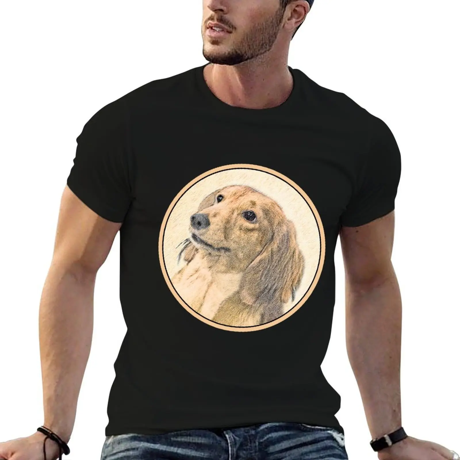 

Dachshund (Longhaired) T-Shirt funny t shirts cotton t shirts for man cotton funny man graphic t shirt T-Shirt