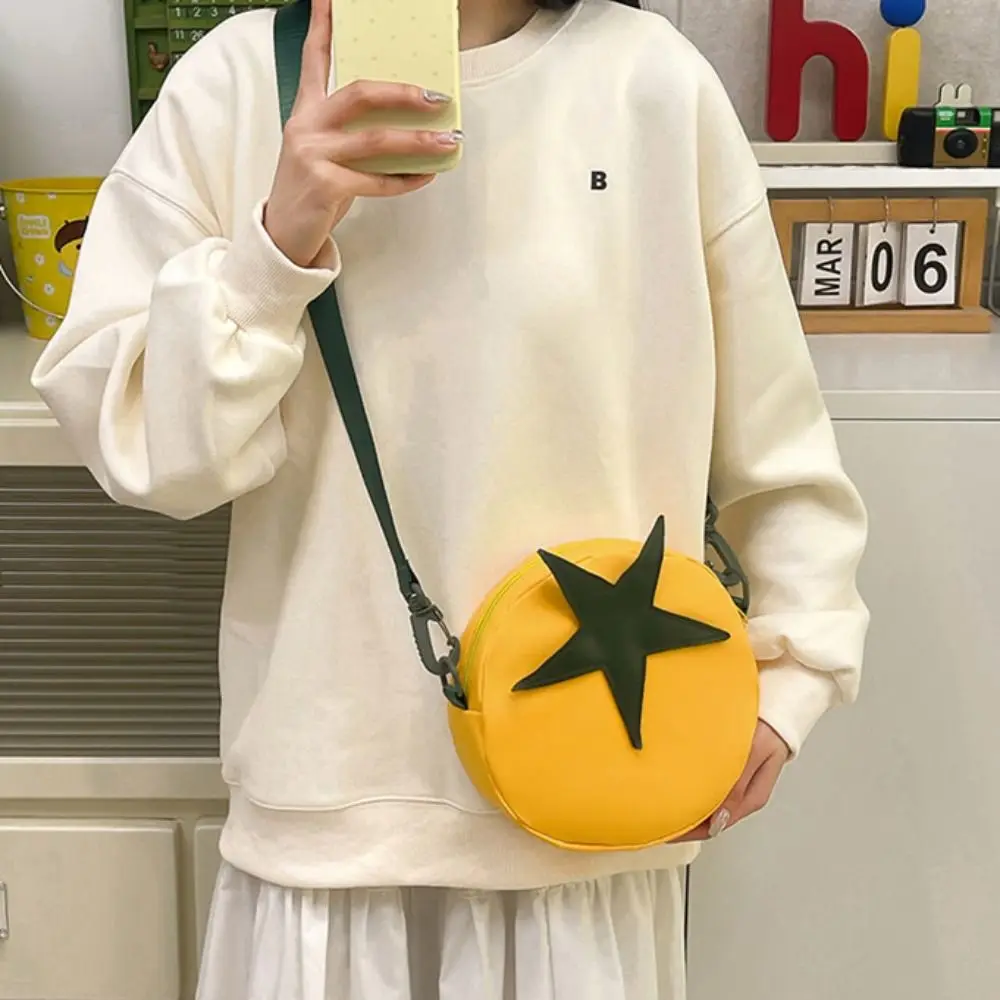 

Сумка для сообщений в форме помидора, сумка через плечо, Harajuku, повседневная забавная сумка на плечо, однотонная корейская стильная сумка для мобильного телефона, мужская