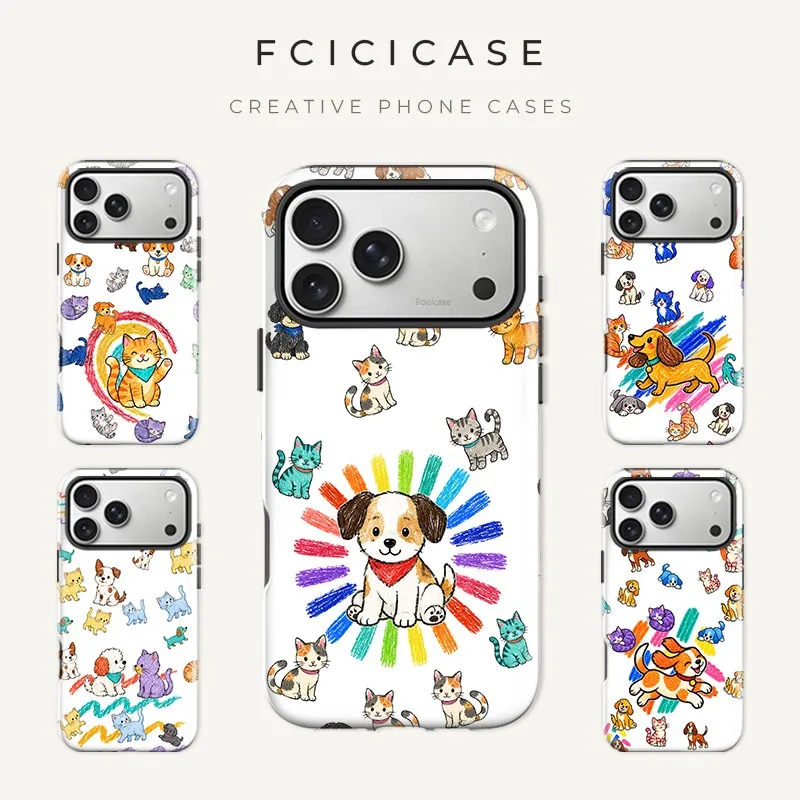 Cute animals Phone Case for Samsung Galaxy S23 S24 S25 S26 FE Plus Ultra Edge 5G Luxury Double-layer Back Cover