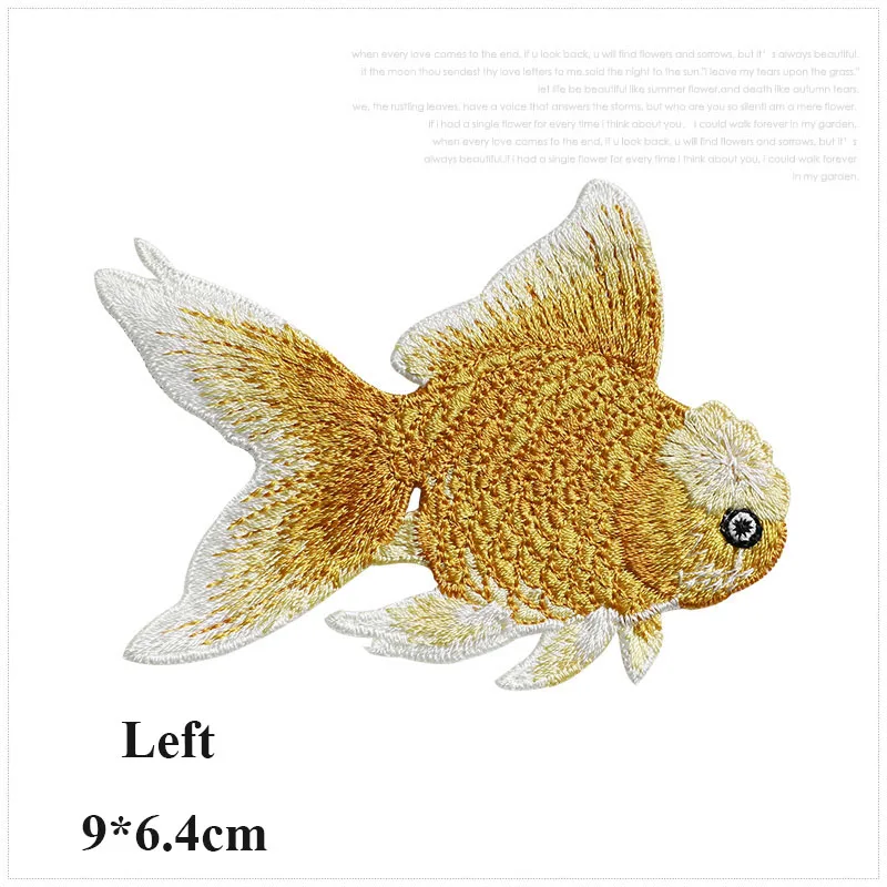 4 Colors Pairs Fish Embroidery Patches For Clothing High Quality Sticker Appliques Sew On Parches