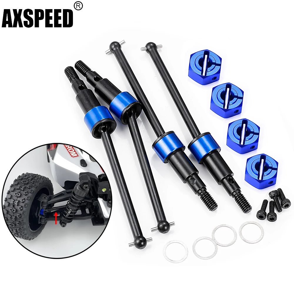 

AXSPEED CVD Driveshaft Metal Front and Rear Drive Shaft For 1/18 ARRMA GRANITE GROM RC Car Upgrade Parts Accessories