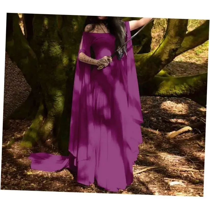 plus Size loween Par Dr Street Sle High Waist Long Sve round Ne Gown for Women Ciwalk Autumn Season