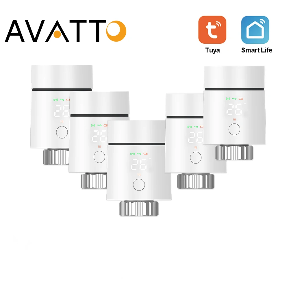 AVATTO ZigBee 3.0 Thermostat Radiator Valve,Smart TRV Thermostatic Valve Temperature Controller Support Alexa Google Home