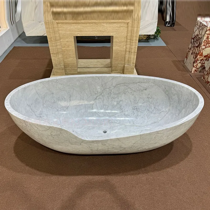 Natural marble bathtub Household double couple oval acrylic freestanding hotel B & B Internet celebrity bathtub