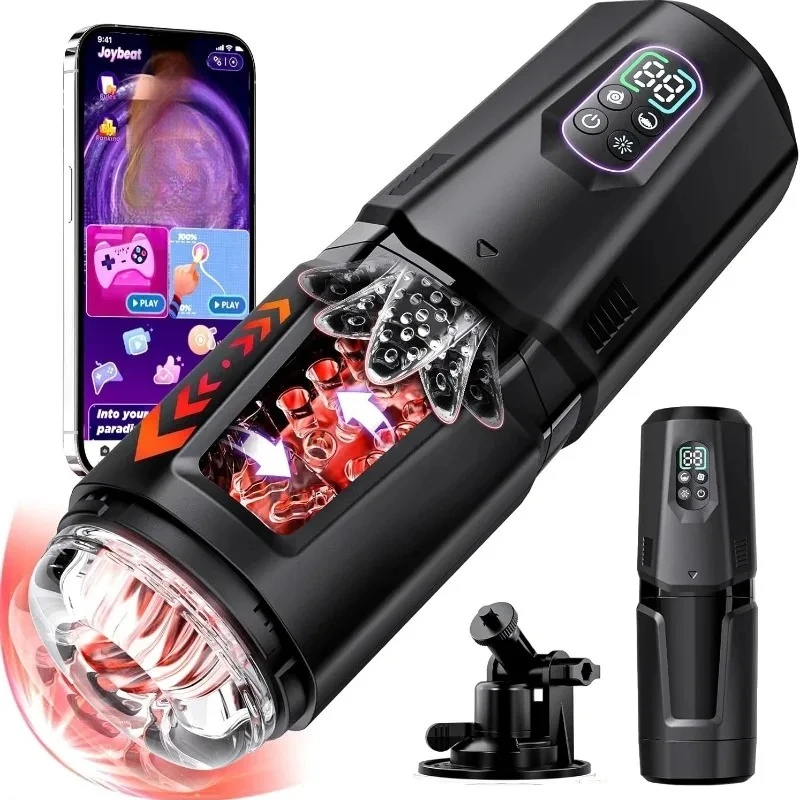 APP Control Mens Thrusting Masturbator 360  Rotating Licking Penis Vibrator Trainer Pocket Pussy Blowjob Dicks Sex Toy for Male