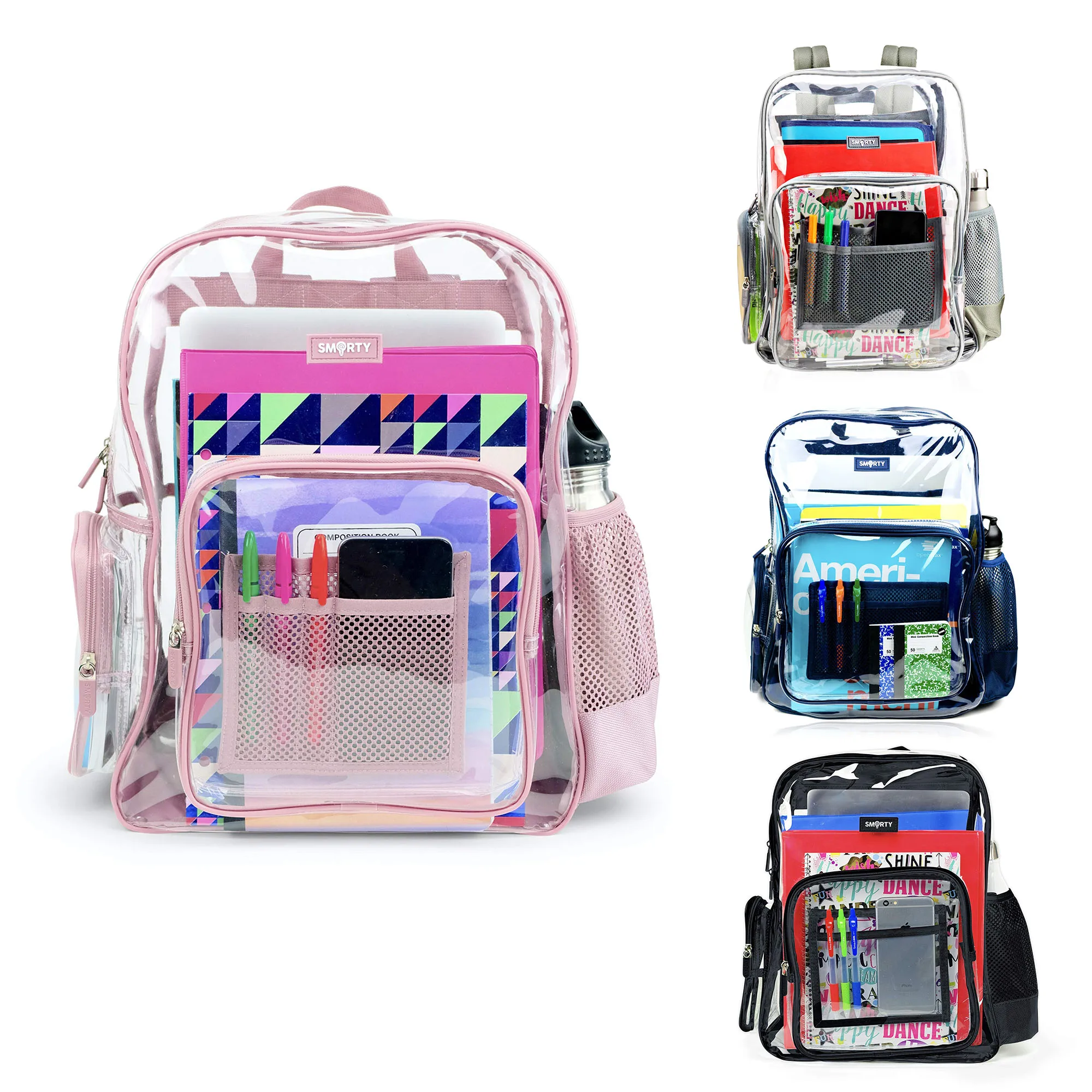 

Clear Backpack for Women and Men, Transparent Bookbag, PVC School Bag, Heavy Duty, Large Size and Medium Size