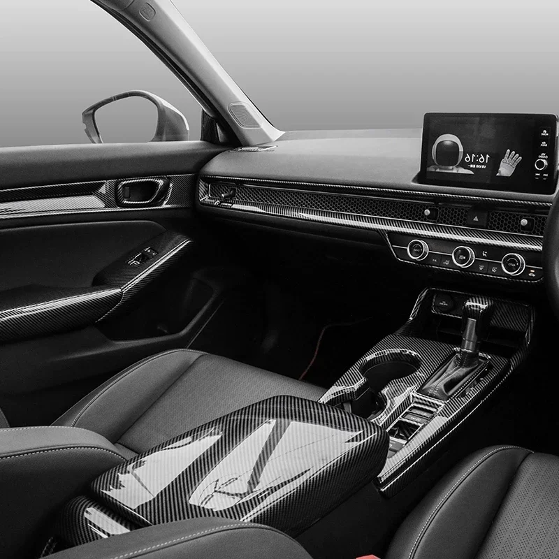 

Carbon Fiber Grain Overlay Interior Trim for LHD RHD 11th Honda CIVIC FK/FC 2022 2023 2024 Dash, Door, Steering Wheel, Gearshift