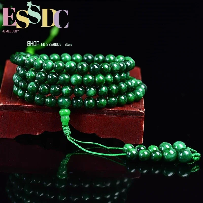 Natural Green Onyx Beads Bracelet 6mm 108 Prayer Mala  Men and Women Yoga  Hand String Jewelry Wholesale