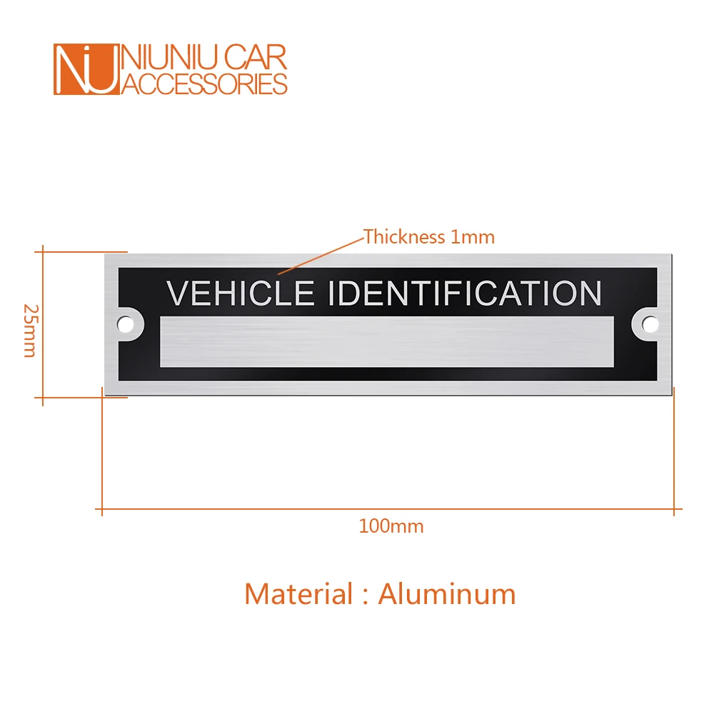 Blank or Engraved Aluminum Tag Vehicle Identification Plate Serial Cargo Utility Flatbed Landscape Trailer Car Truck