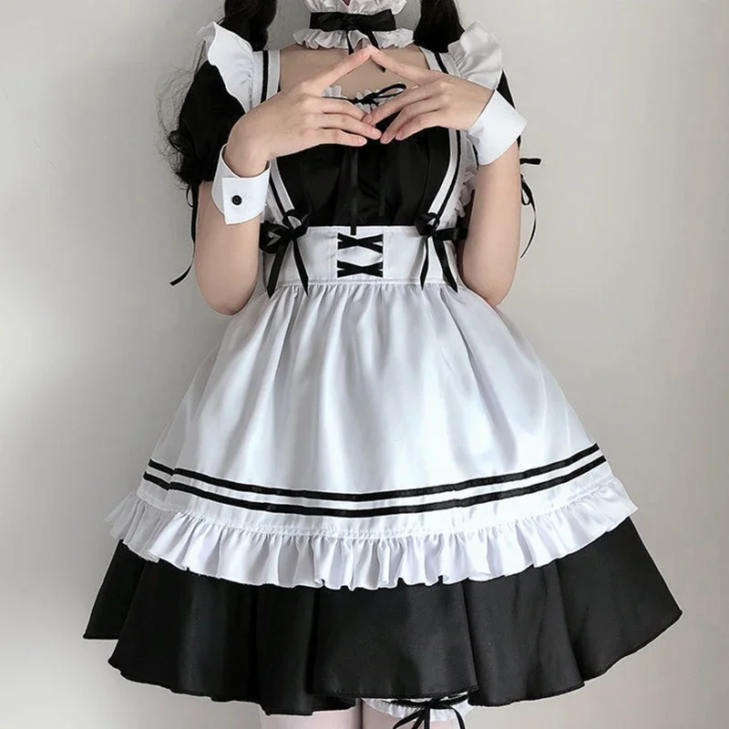 Lolita empregada fantasia cosplay para mulheres, vestido bonito, roupa linda, trajes diários, meninas japonesas, 2024