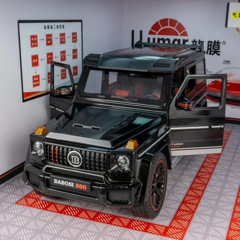 대형 1:18 메르세데스 벤츠 Brabus G800 스프레이 합금 SUV 다이 캐스트 모델이없는 일반 버전 소년을위한 어린이 선물 생일 선물