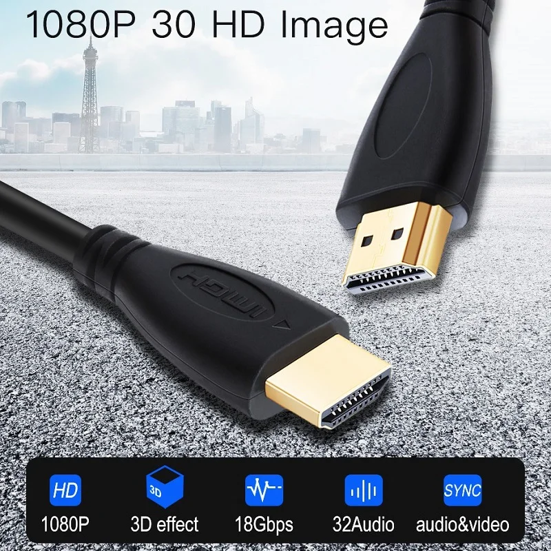 Nowy 0.3M 1M 1.5M 2M 3M 5M 10M 15M pozłacany kabel kompatybilny HDMI 1.4 1080p 3D przejściówka kabel do HDTV wideo