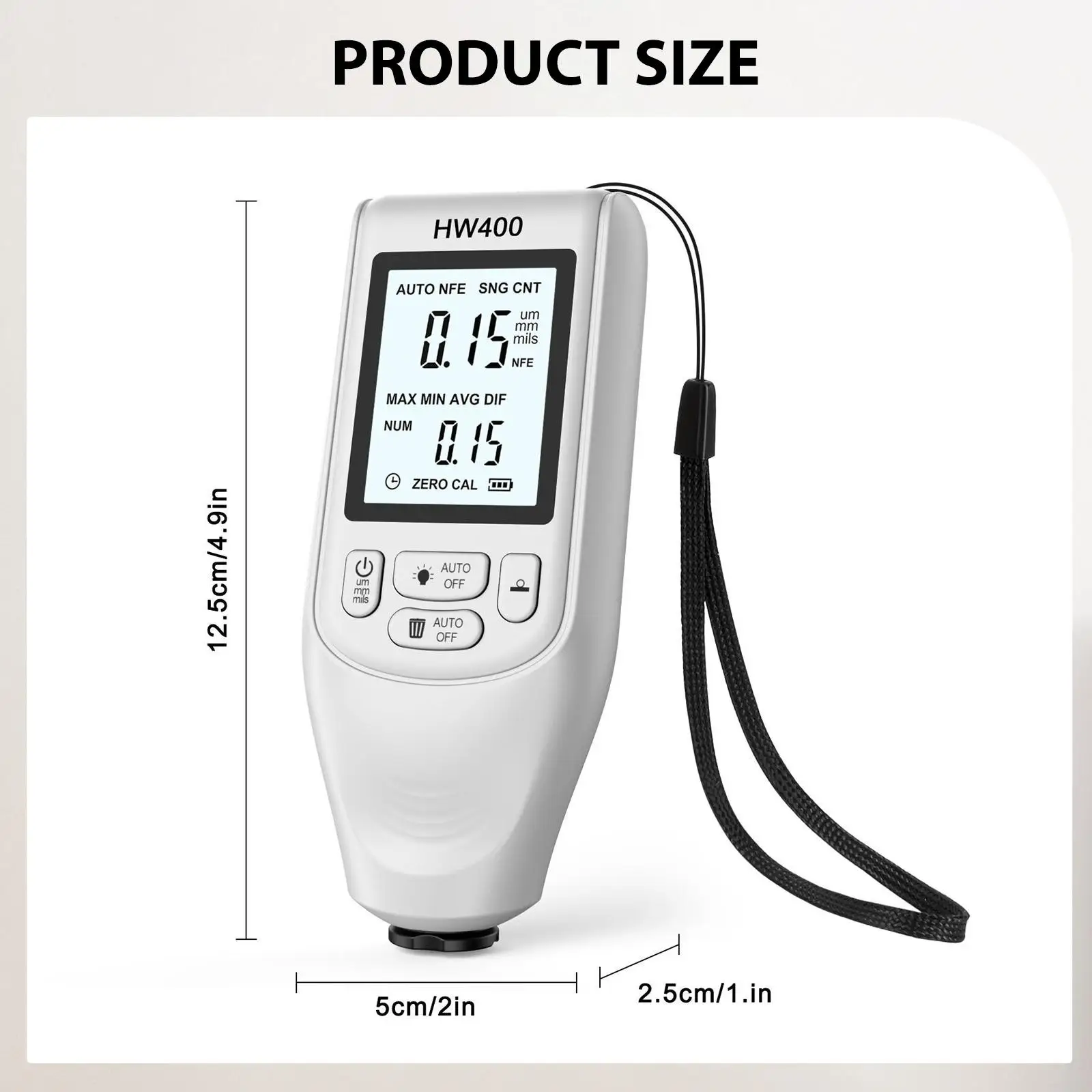 두께 게이지, 도장소 제조용 철 및 알루미늄 본체 도장 두께 측정기