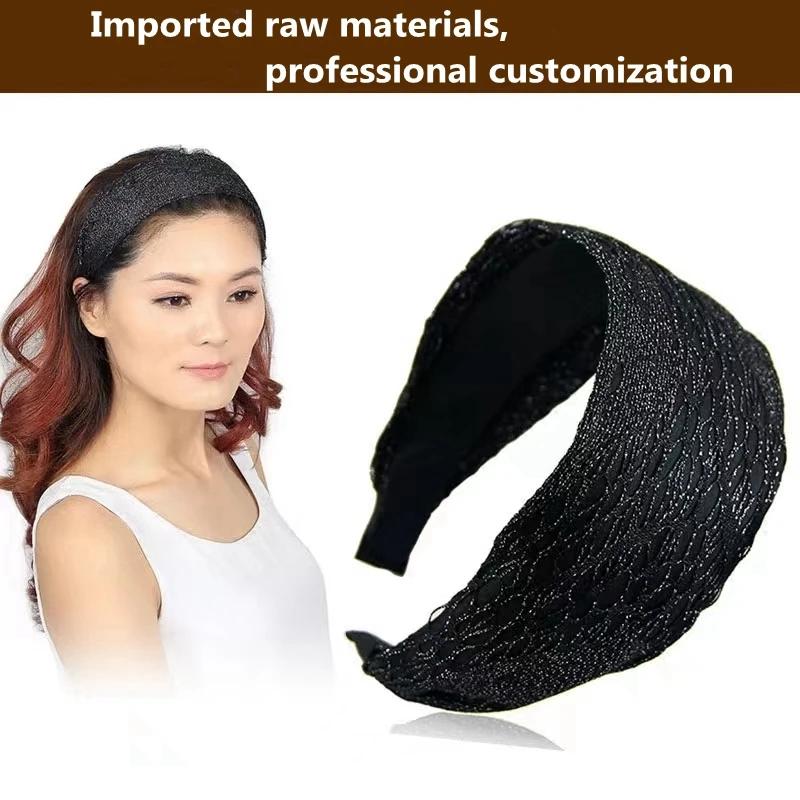 Wide Lace Embroidery Headband Fashion Korean Style Headwear Lace with Teeth Non-slip Pressure Headband Headband Hair Accessories