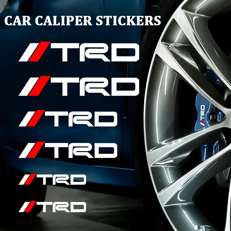 6 قطعة ملصقات فرجار فرامل السيارة مقاومة للحرارة الديكور الشارات البلاستيكية لتويوتا TRD كورولا يارس Chr Auris Rav4 بريوس برادو #6