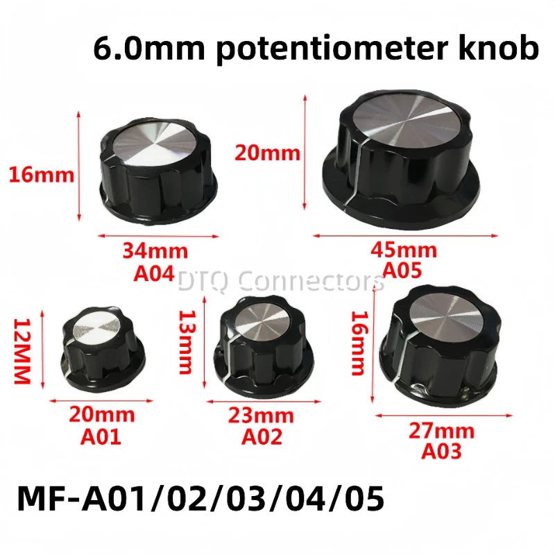 5pcs MF-A01/A02/A03/A04/A05 Potentiometer knob bakelite potentiometer potentiometer knob cap diameter,inner bore:6mm