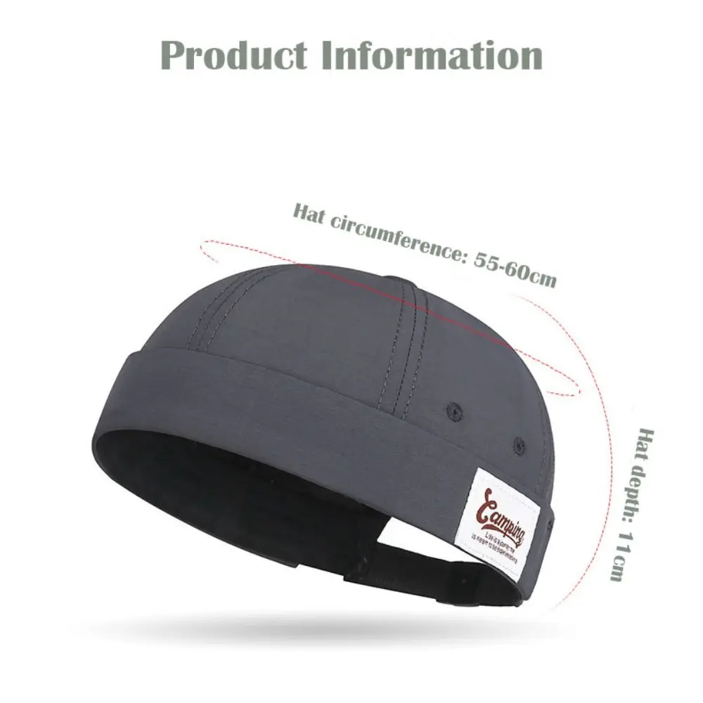 قبعة دوكر كاجوال كلاسيكية بدون إطار بلون سادة سريعة الجفاف قبعة المالك قابلة للتعديل قابلة للتنفس قبعات جلد البطيخ للجنسين