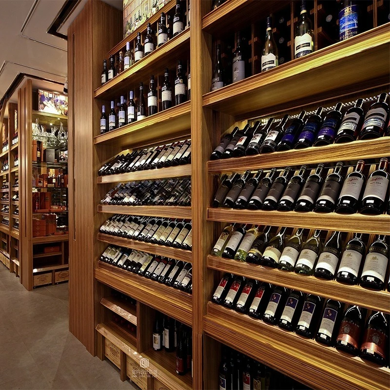 

Bar wooden cabinet container, shopping mall supermarket display cabinet, wrought iron wall cup holder