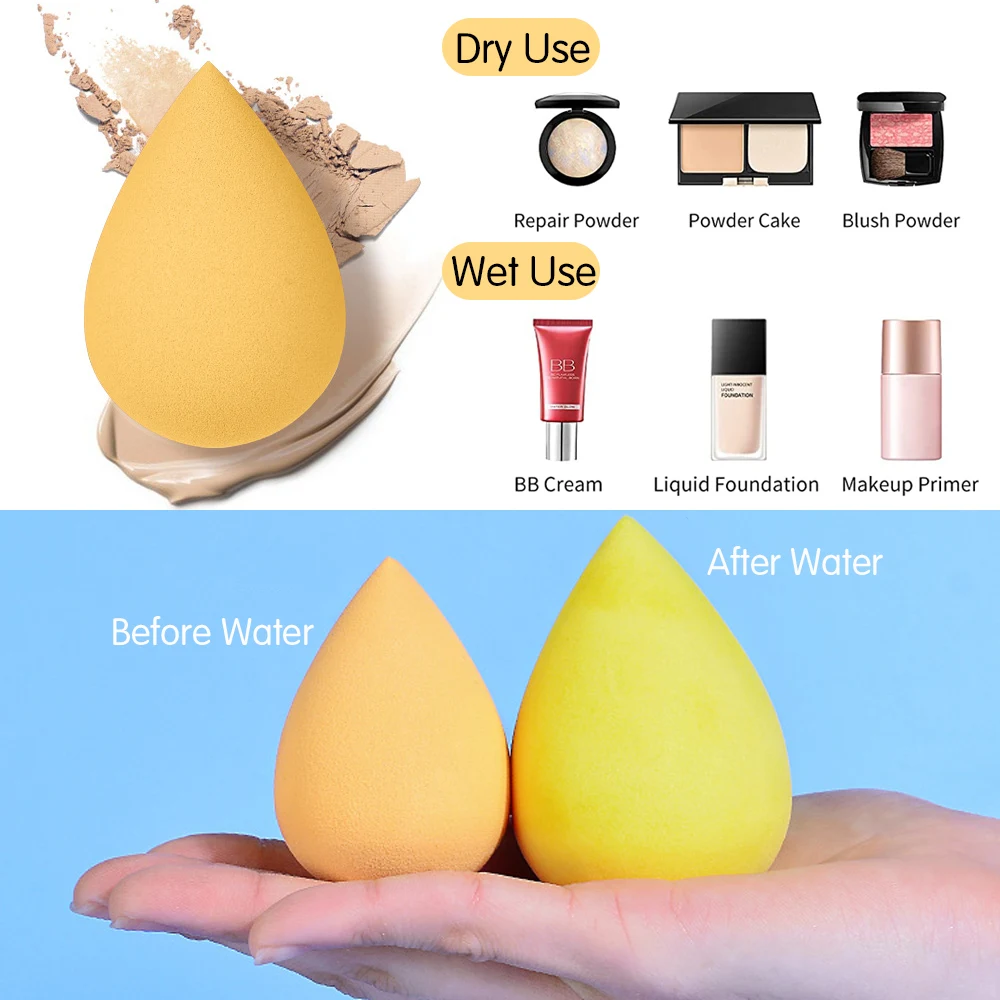 7Pc/Set Makeup Sponge Different Sizes Cosmetic Puff Face Foundation Powder Cream Concealer Beauty Egg Women Make Up Blender Tool