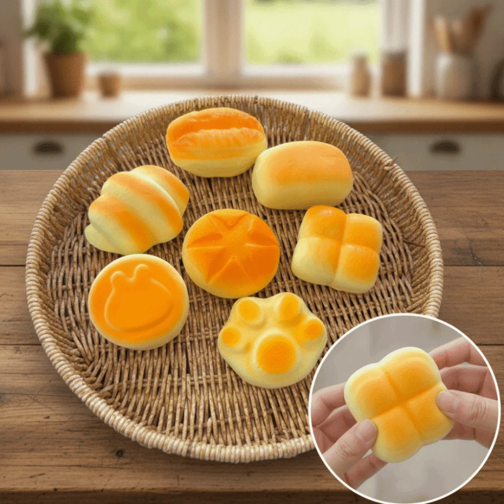 

Soft Squeeze Toys Gentle Squeezing Design Wet Touch Texture Simulation Bread Toys Fidget Toy Slow Rebound Stress Relief Toys