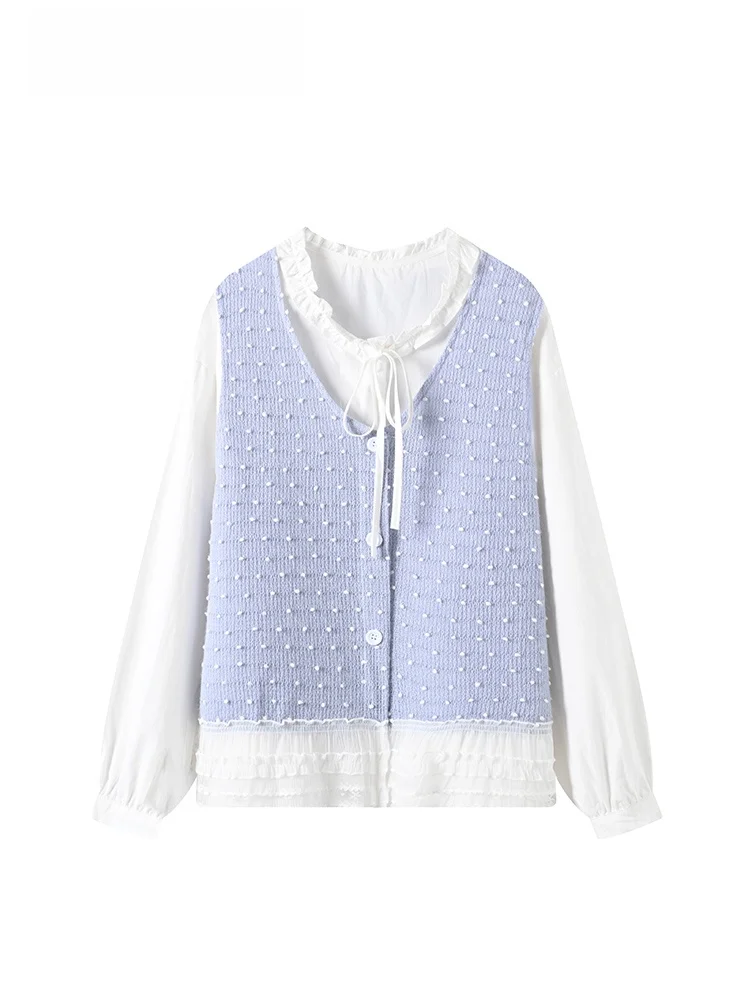 

plus Size College Style Shirt Set Women's Long Sleeve Summer New plus Size Sister Casual Fashion Ensemble Polyester Fiber