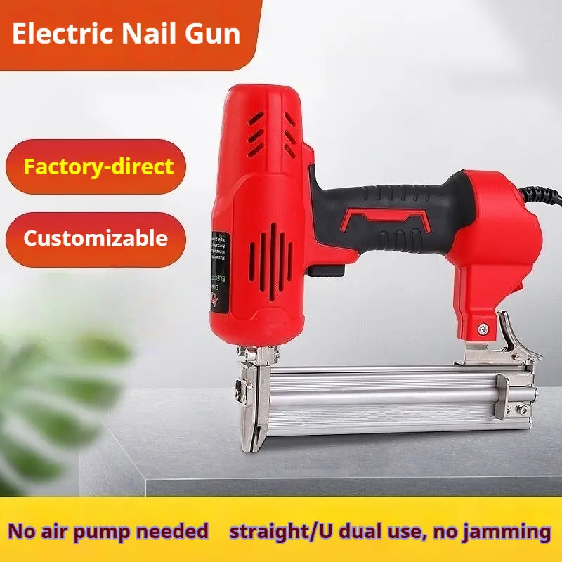 Portable 220V Electric Nailer Stapler F30 Staple Gun for Woodworking DIY Wood Frame Furniture Woodworking Hand Tools