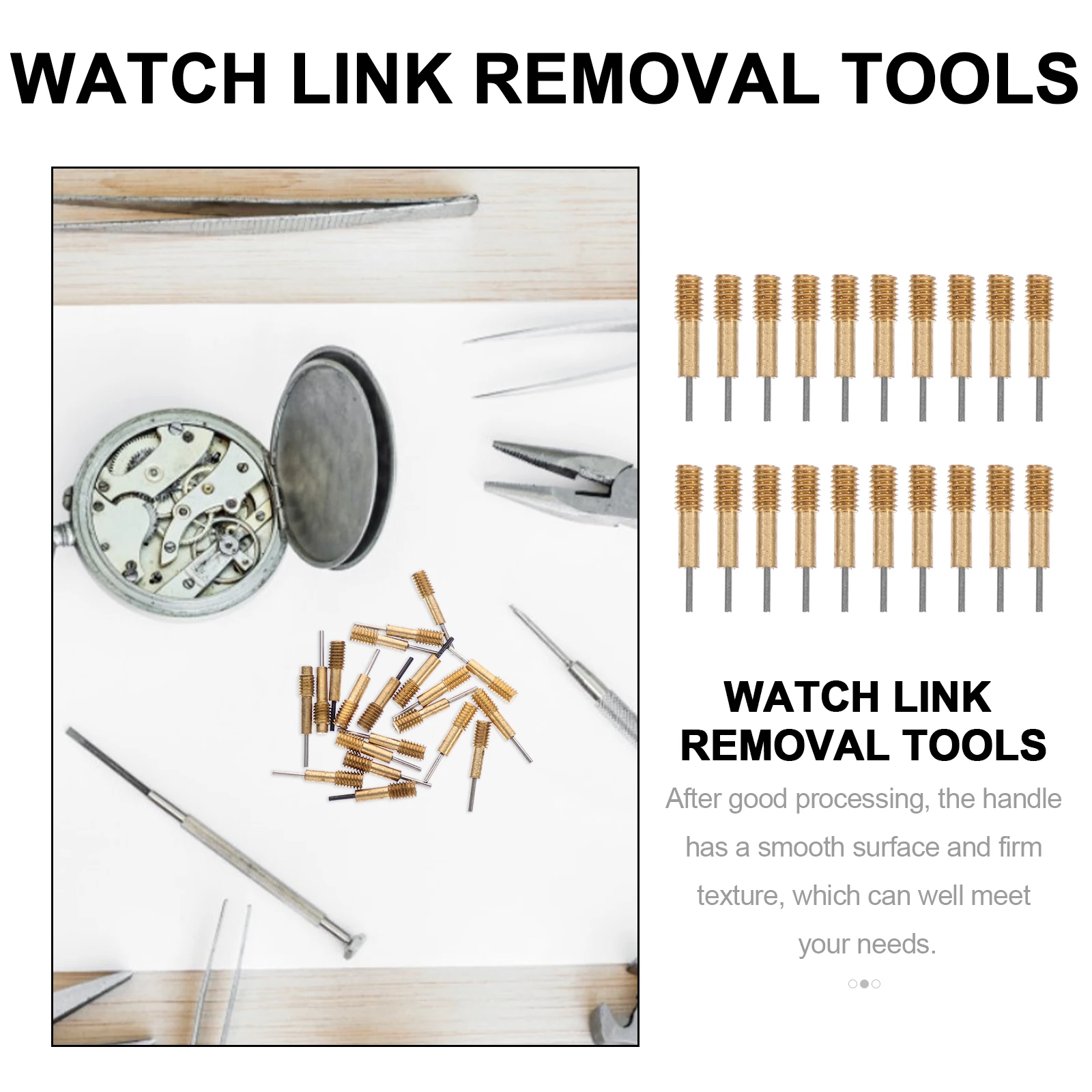 

20pcs Steel Needles Watch B Remover Copper Repair Removal Maintenance Accessories Golden Color Durable Sturdy