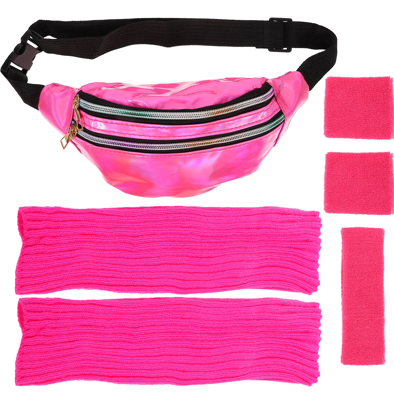 

Waist 1980s Accessories Bright Pink Women Decorative Headb Headb Wristb s Leg Warmers Plastic Retro Style