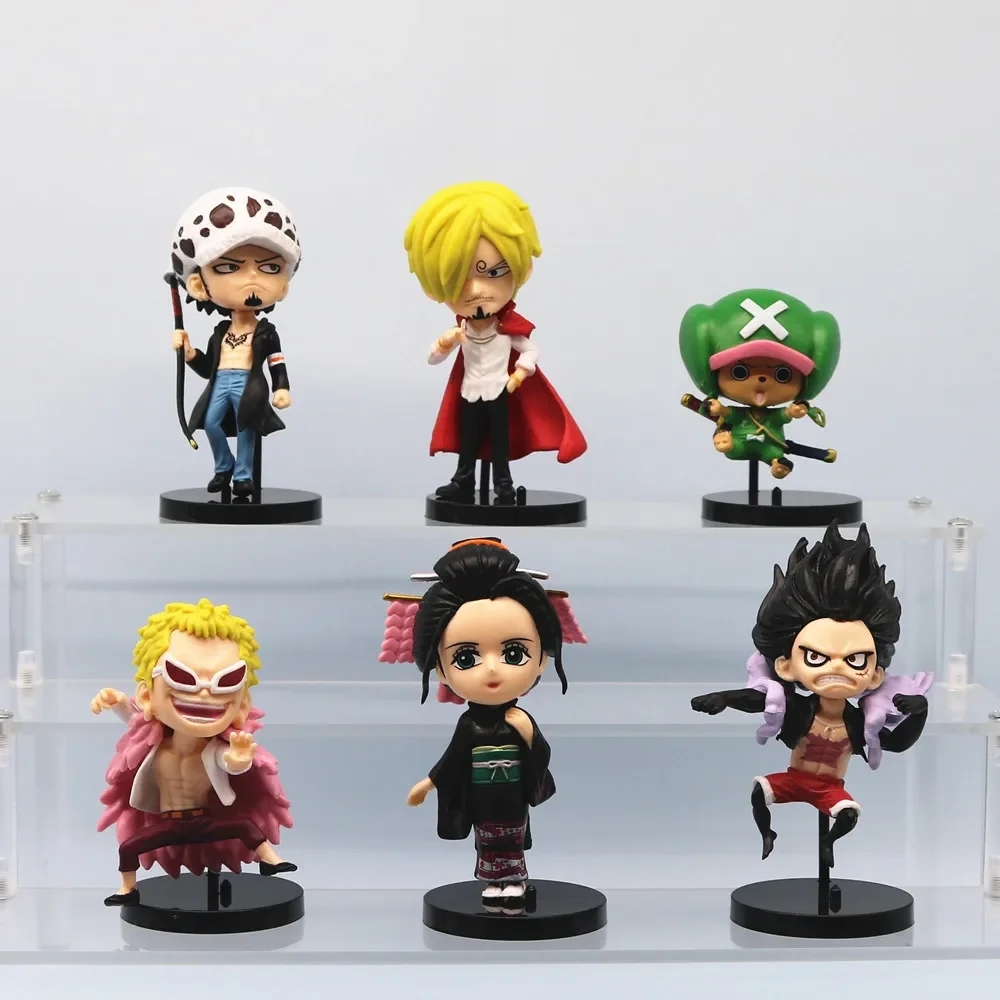 Figurines d'action miniatures One Piece, version Q, dessin animé Luffy, Sanji, Chopper, jouets modèles, intérieur de voiture, accessoires d'ornement de bureau