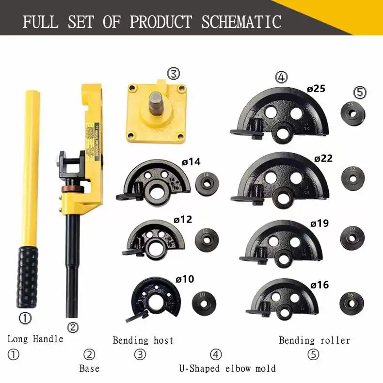 Multifunctional SWG-25 Portable Manual Hand Hydraulic Stainless Steel Bending Tool Kit Copper Tube Pipe Bender for Alloy Plastic - Image 3