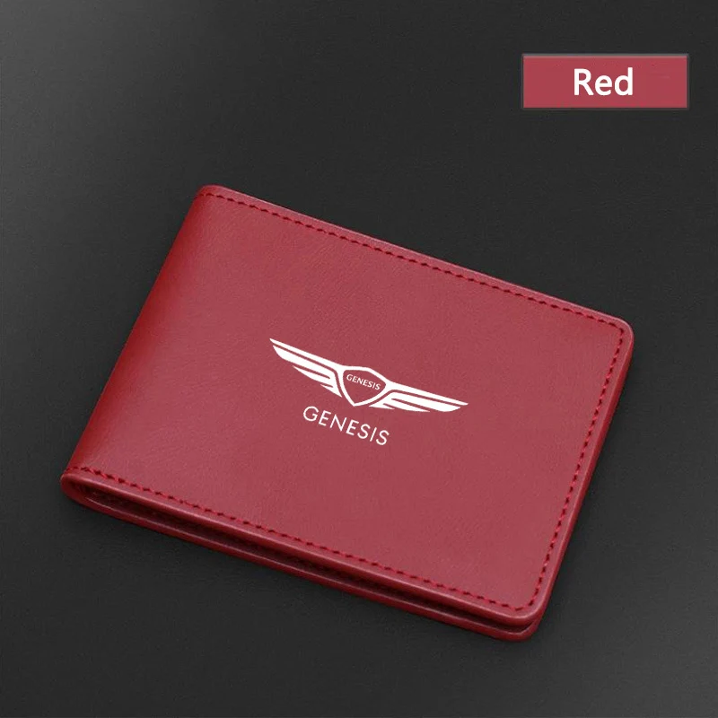 Car Leather Driver Holder License ID Card Bag For Genesis Essentia G70 GV80 G90 GV90 GV60 X G80 GV70 Auto Interior Accessories