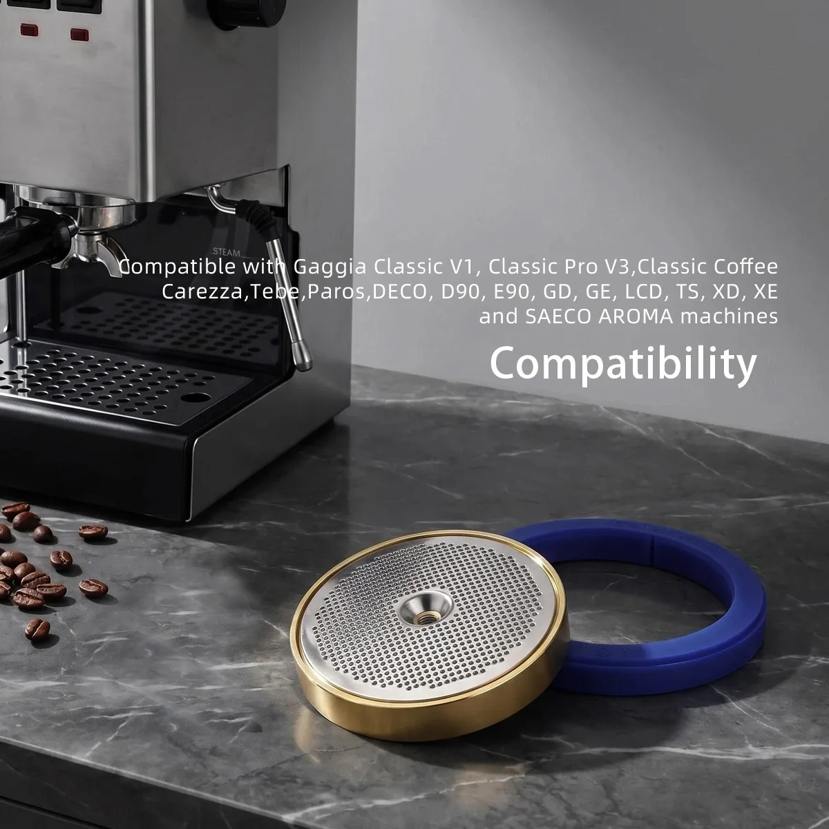 Stainless Steel Kit Compatible With Gaggia Coffee Machines IMS Precision Shower Screen Shower Holder Silicone Seal Gasket