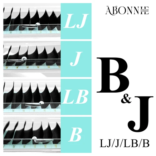 Abonnie LB LJ Curl Cashmere Extensiones de pestañas clásicas Bandeja mixta Pestañas rizadas LB