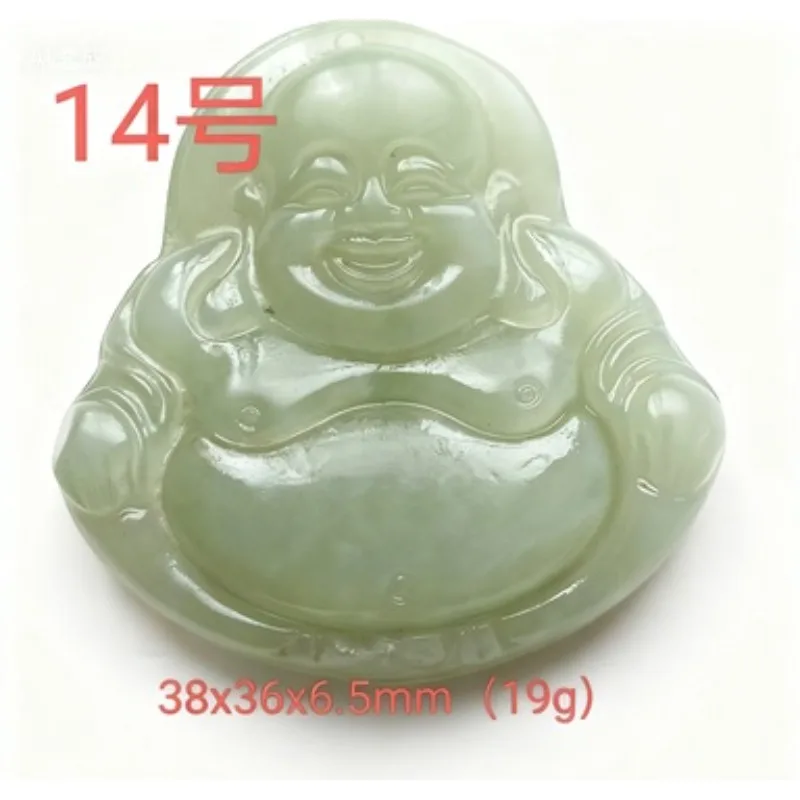 

Автомобильный кулон, нефрит, размер 14, большой навесной Будда Майтрейи, auspicious амулет китайского мира, 38х36х6,5мм, 19г, украшения, носимые