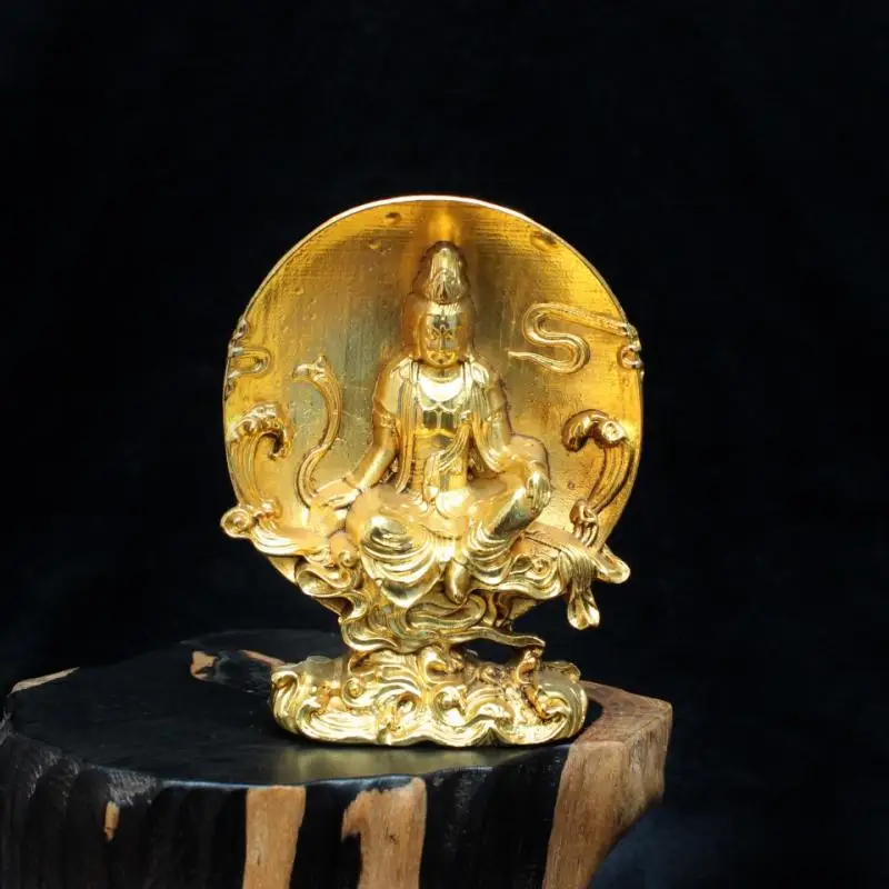 

Alloy Copper Guanyin Bodhisattva Buddha Statue Ornaments Copper Buddhas Figurines Home Crafts Decor