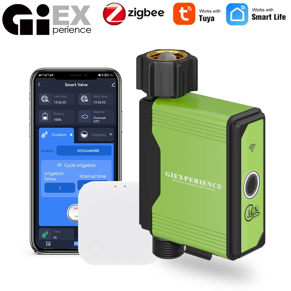 زيجبي واي فاي حديقة سقي الموقت الذكية الرش نظام الري بالتنقيط المدمج في مسجل تدفق المياه تحكم TUYA