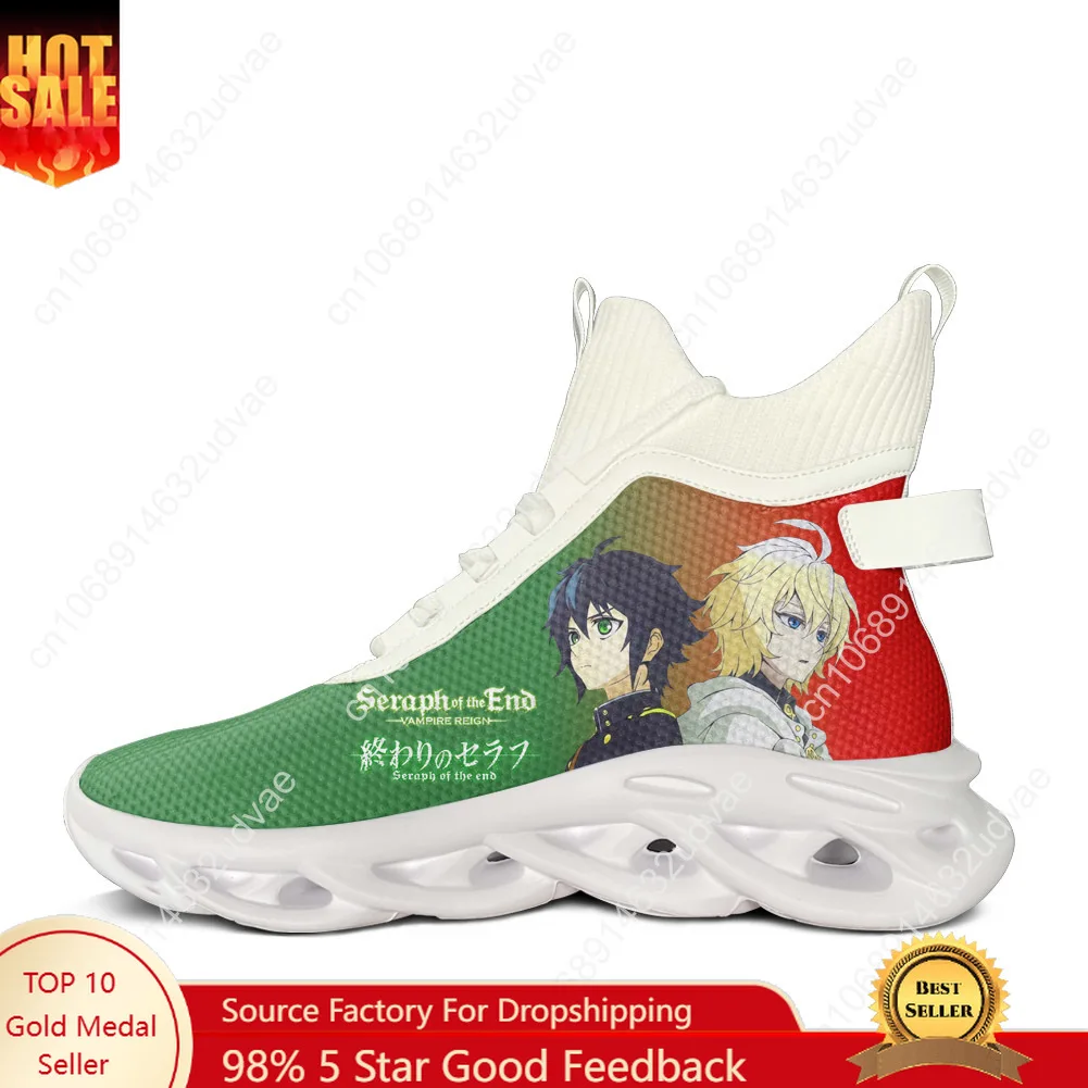 

Seraph of The End High Top Flats Sneakers Mens Womens Sports Running Shoes High Quality Sneaker Up Mesh Footwear Custom Shoe