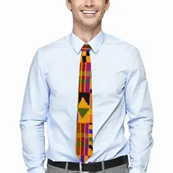 Kente Tribal African Tie Retro Print Wedding Neck Ties Novelty Casual Neck Tie For Men Women Pattern Collar Tie Necktie Gift