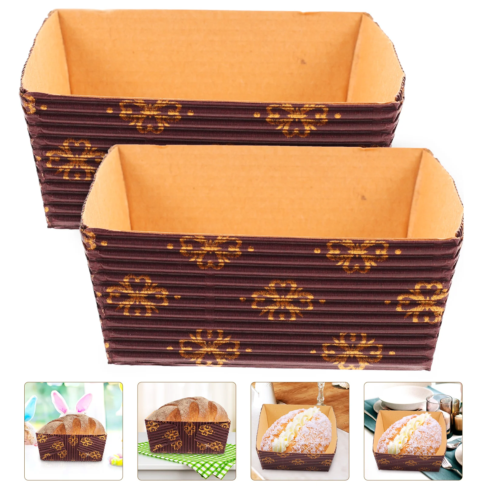 25-delige gegolfde cakebak bakpapier brood broodpannen mini-vorm kopjes trays voor holding